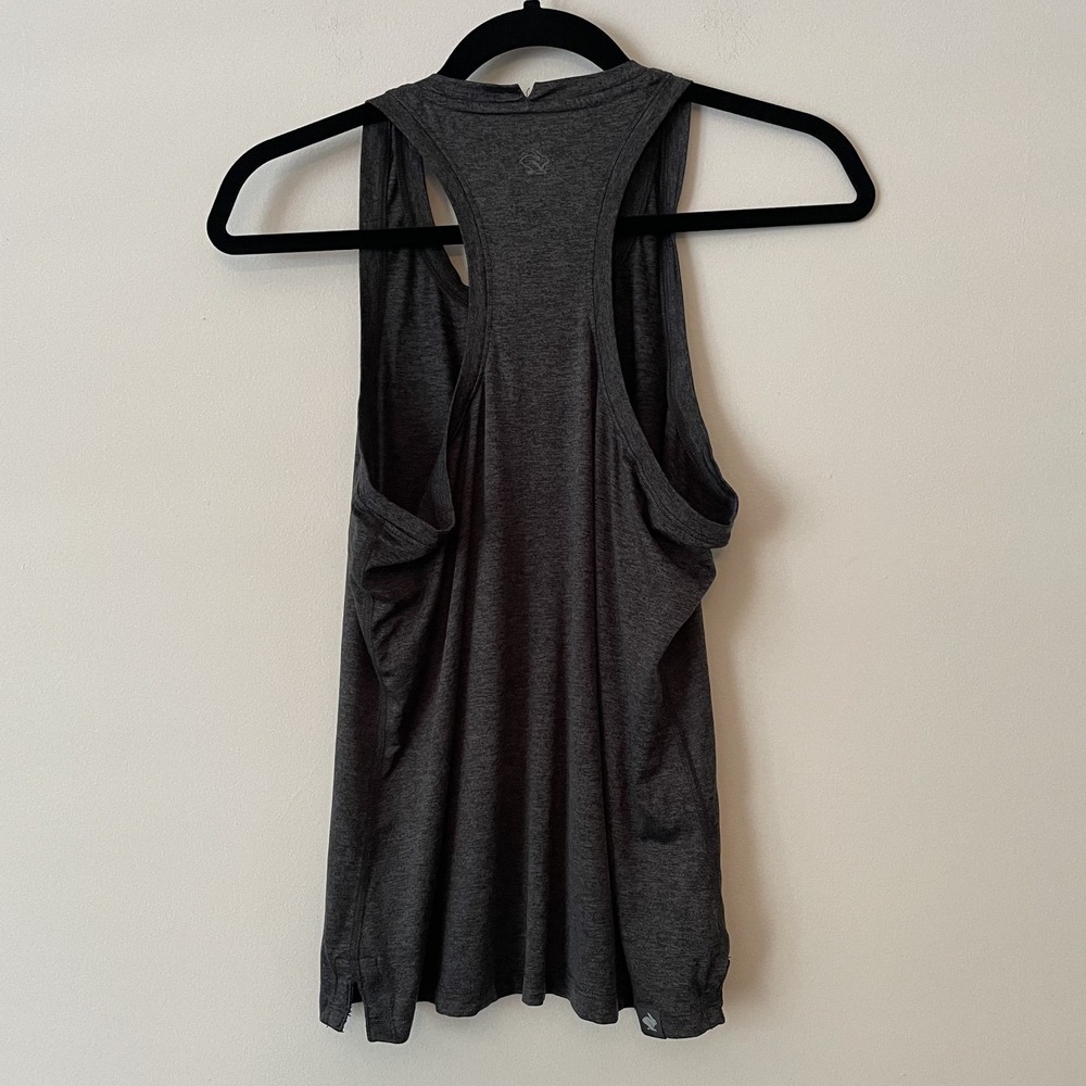 Rabbit Running Womens Racerback Tank Top Heather Gray Size M Stretch Active Gym - Picture 2 of 9